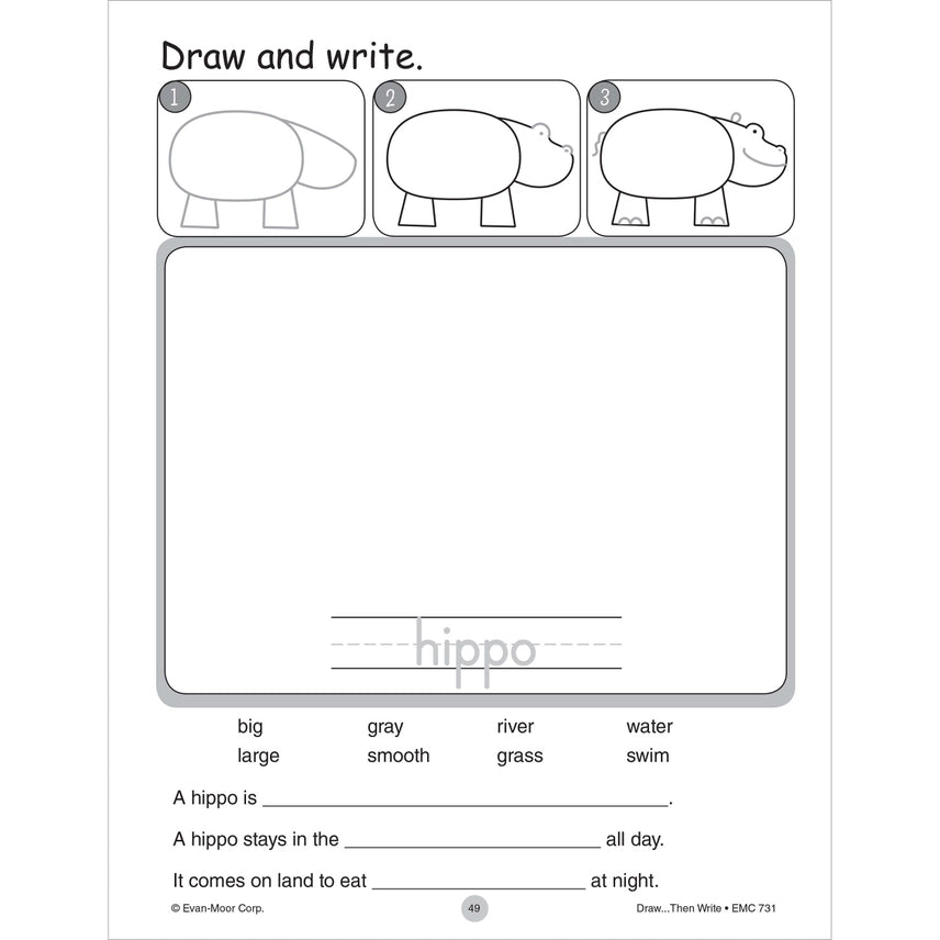 Draw…Then Write, Workbook Grade 1-3