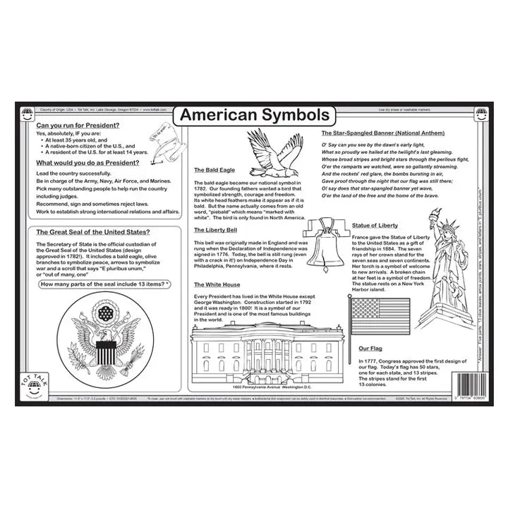 U.S. Presidents Placemat