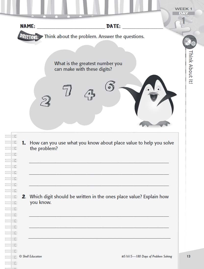 180 Days: Problem Solving for Third Grade