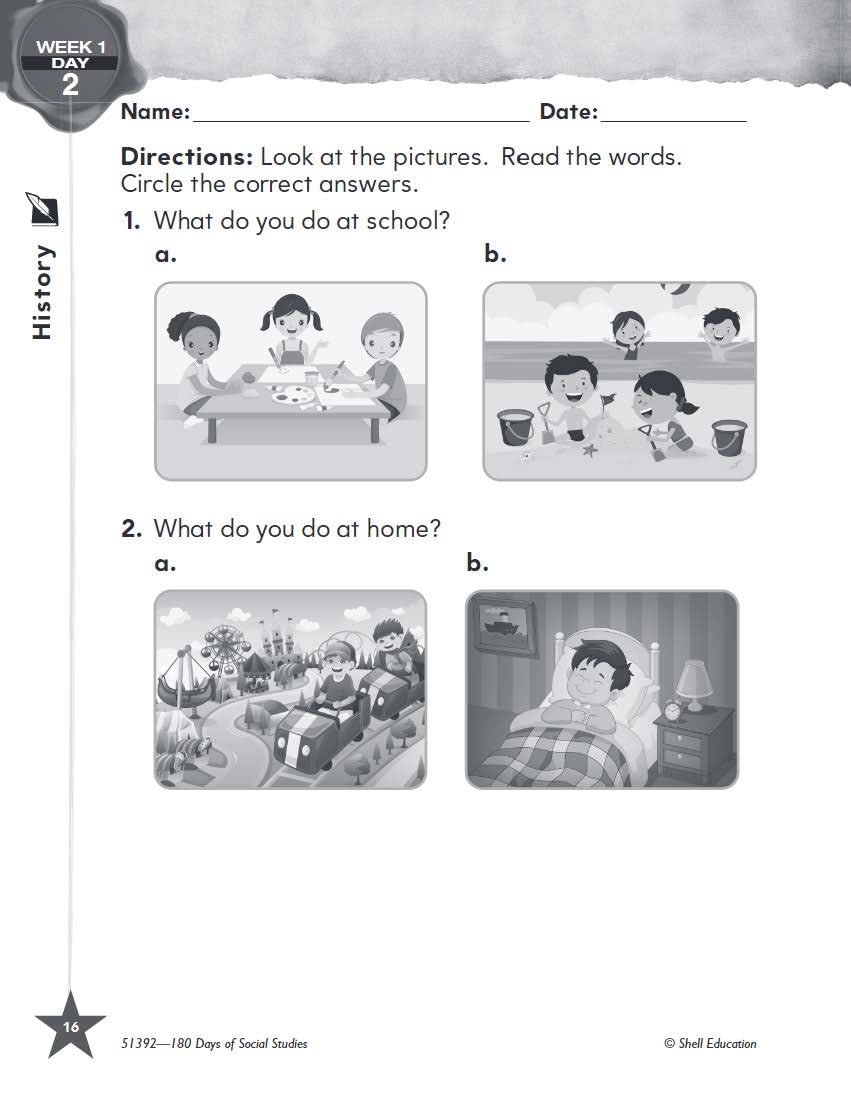 180 Days: Social Studies for Kindergarten