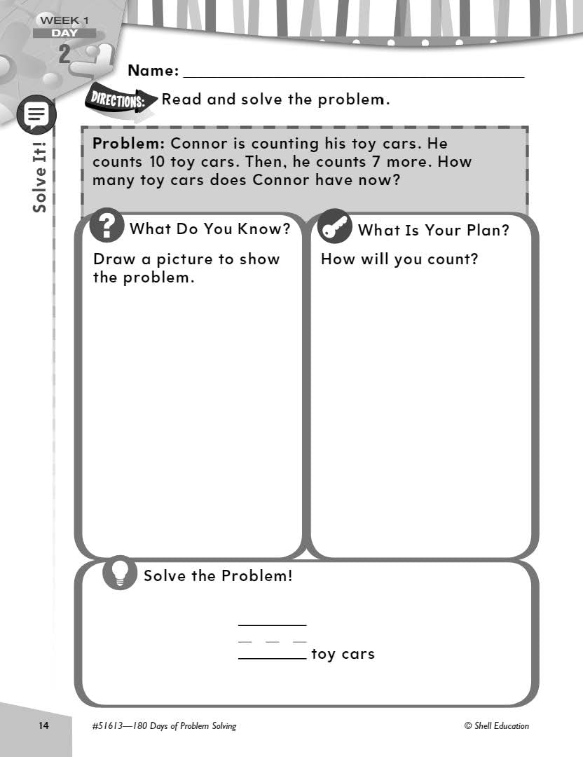 180 Days: Problem Solving for First Grade
