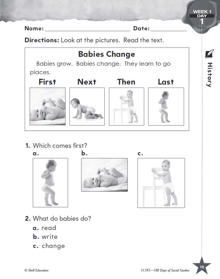 180 Days: Social Studies for First Grade