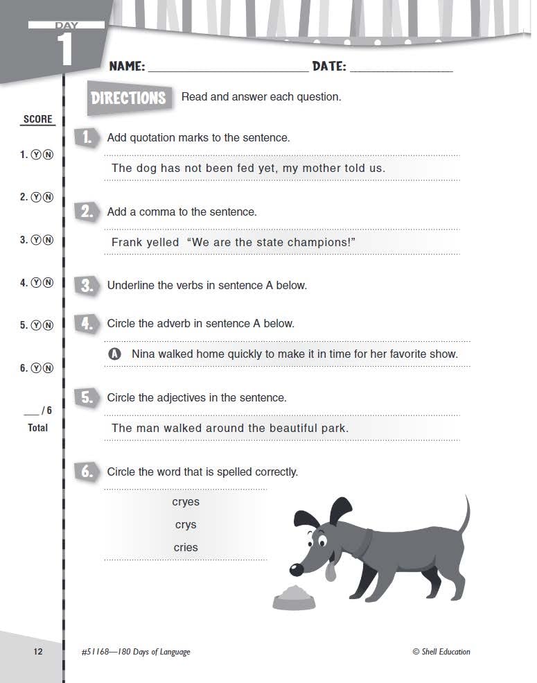 180 Days: Language for Third Grade