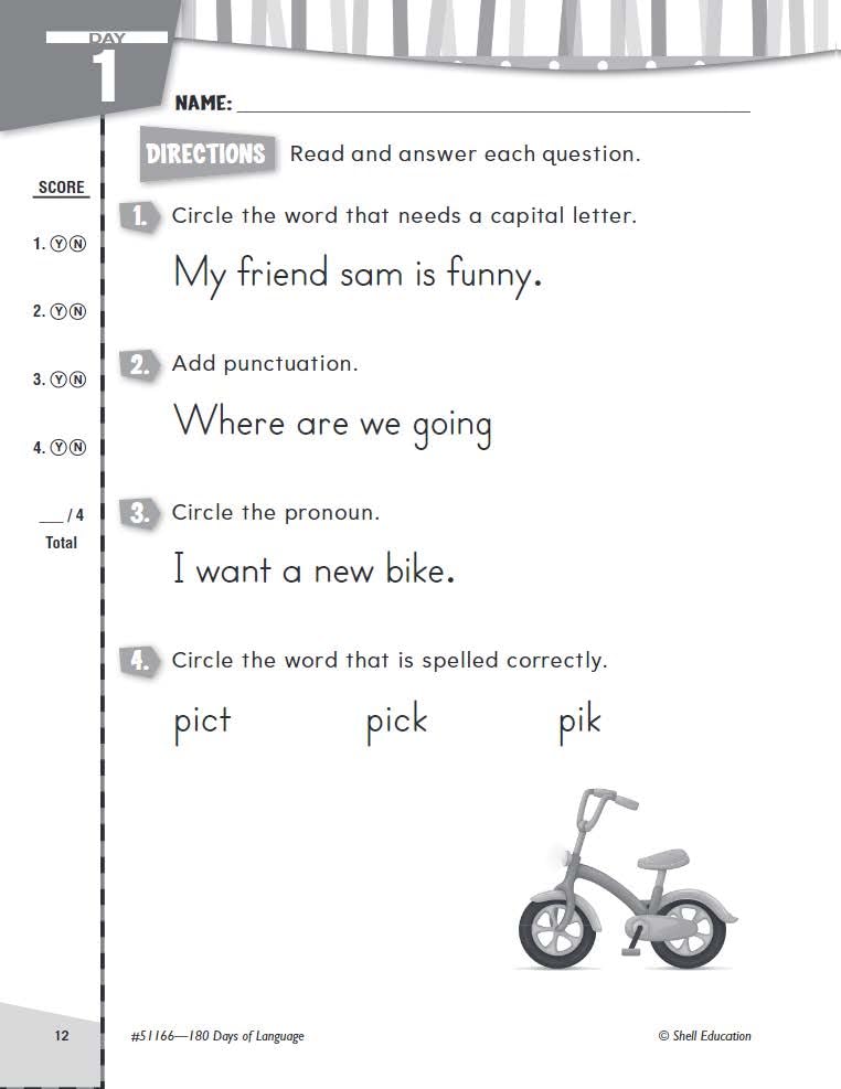 180 Days: Language for First Grade