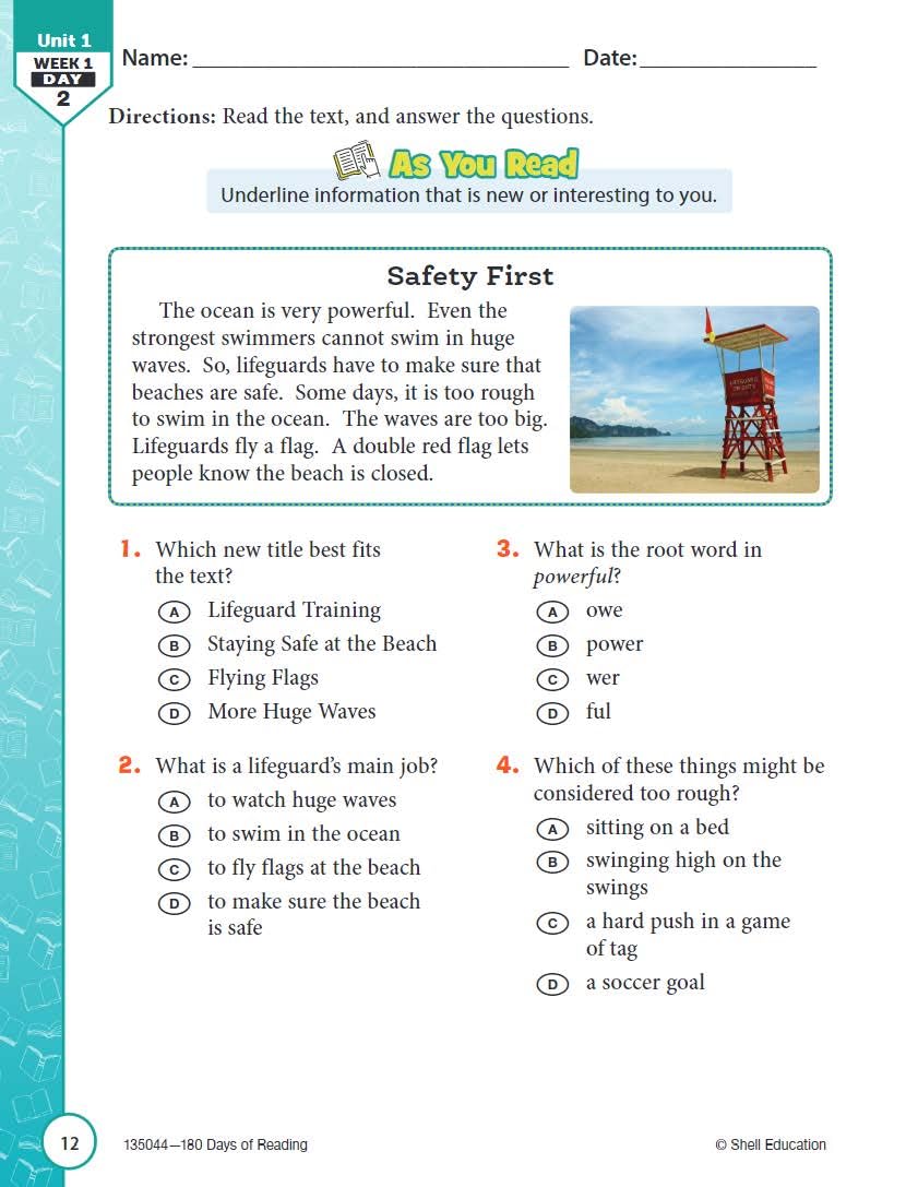 180 Days: Reading for Second Grade, 2nd Edition