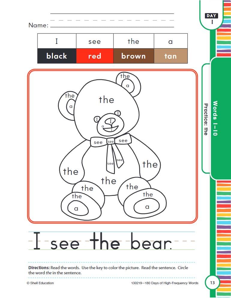 180 Days: High-Frequency Words for Prekindergarten
