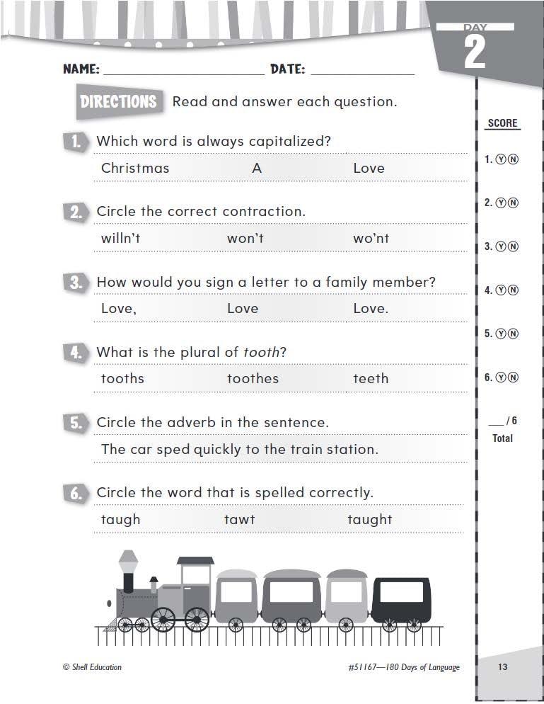180 Days: Language for Second Grade