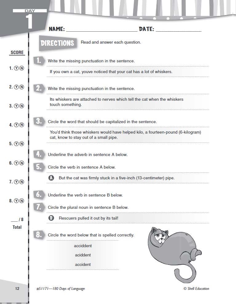 180 Days: Language for Sixth Grade