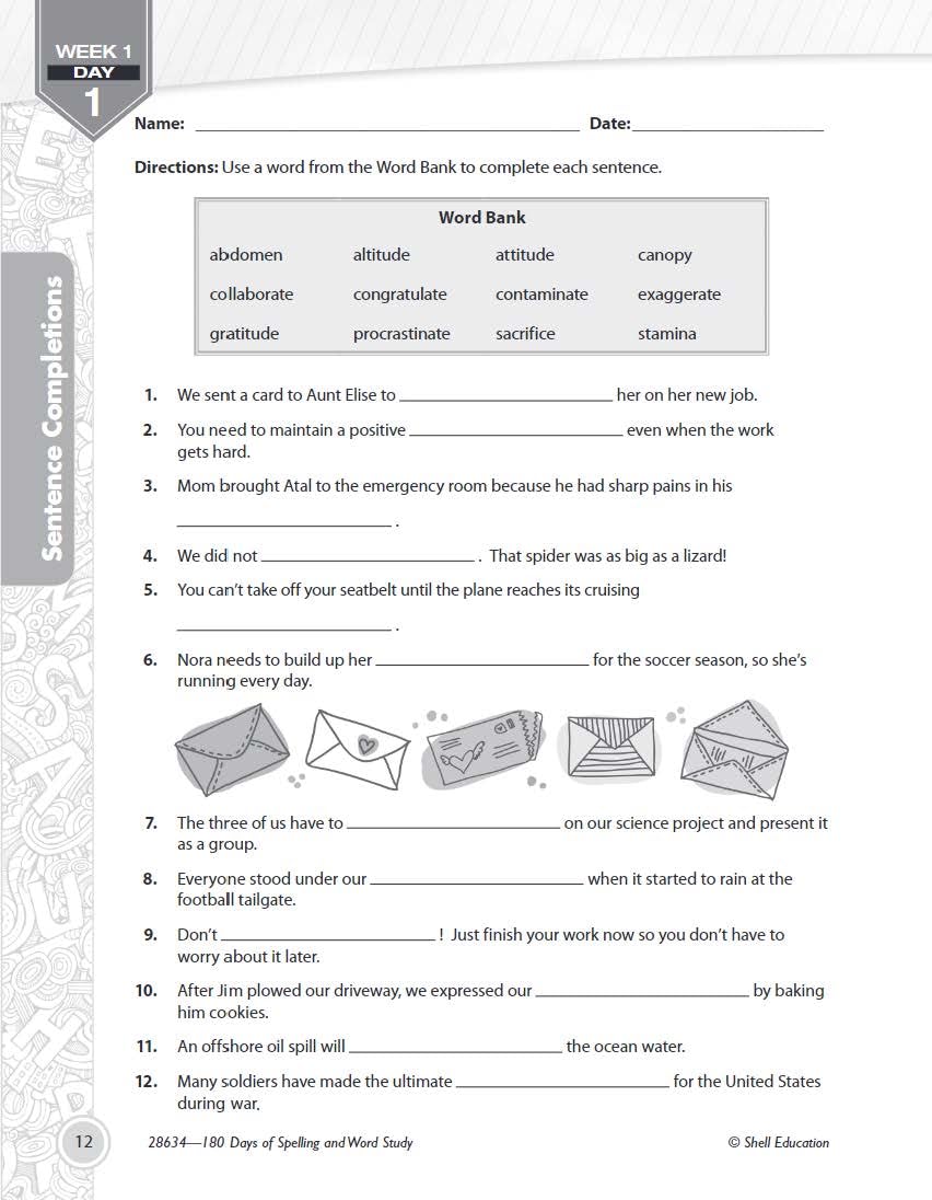 180 Days: Spelling and Word Study for Sixth Grade