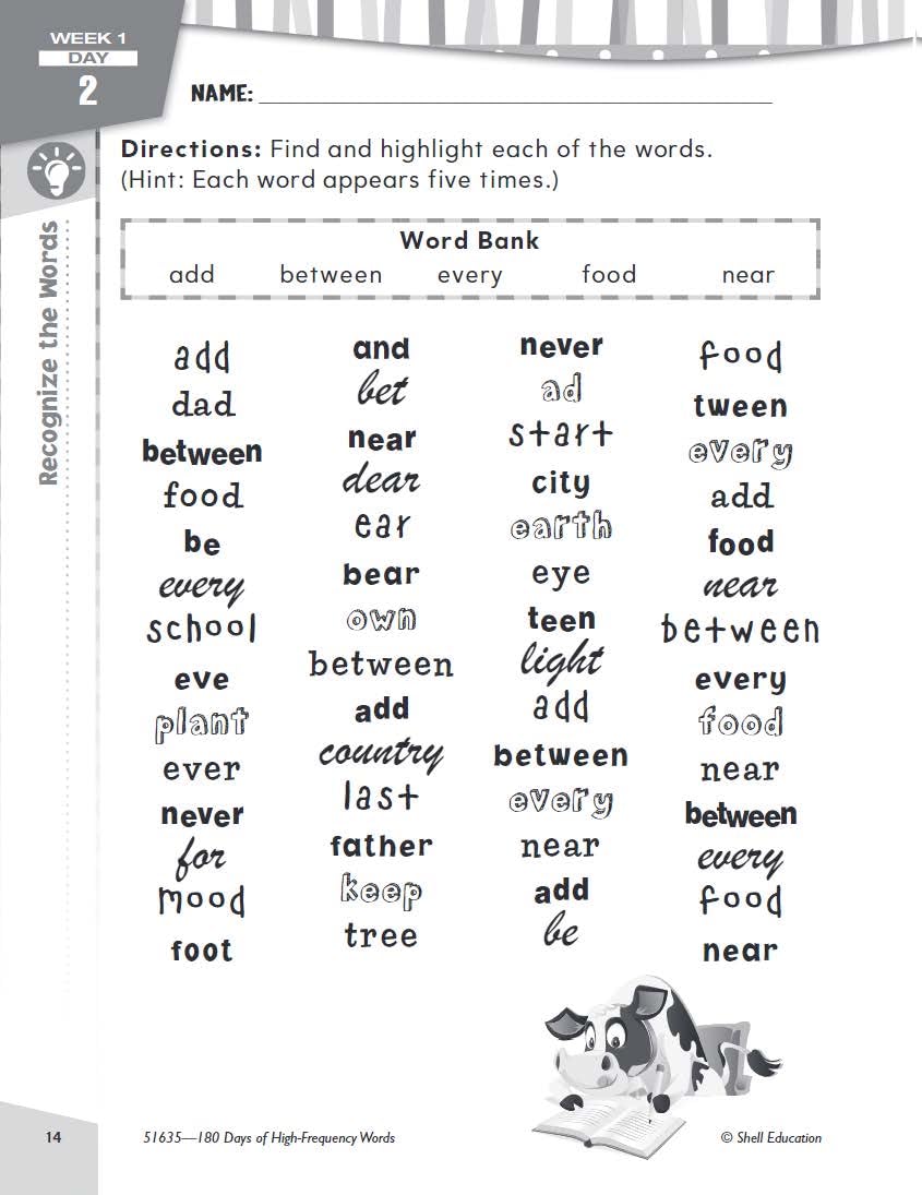 180 Days: High-Frequency Words for Second Grade