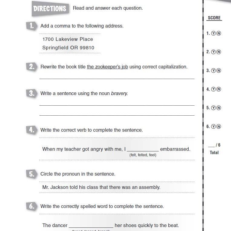 180 Days: Language for Third Grade