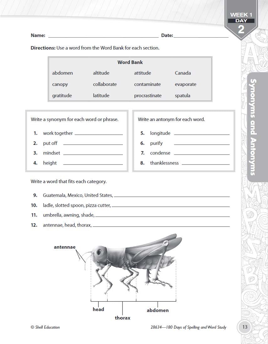 180 Days: Spelling and Word Study for Sixth Grade