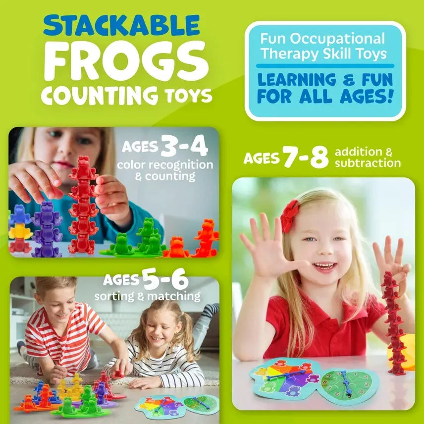 Counting Stacking Frogs Montessori & Matching Lily Pads