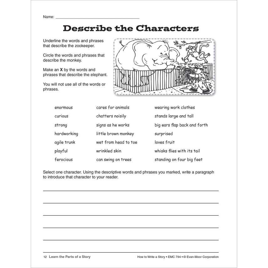 How to Write A Story, Workbook Grade 4-6