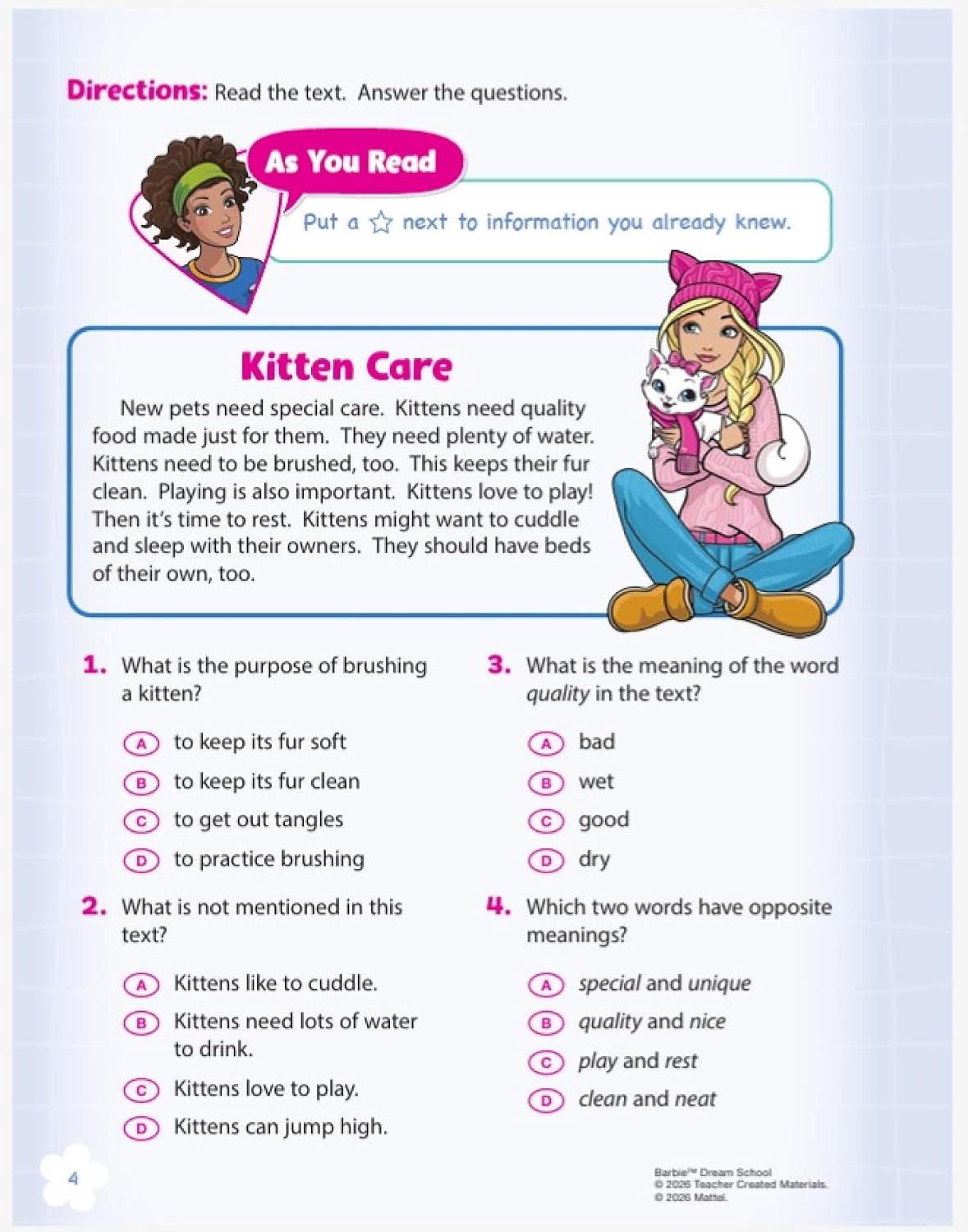Barbie Dream School Grade 2 Workbook