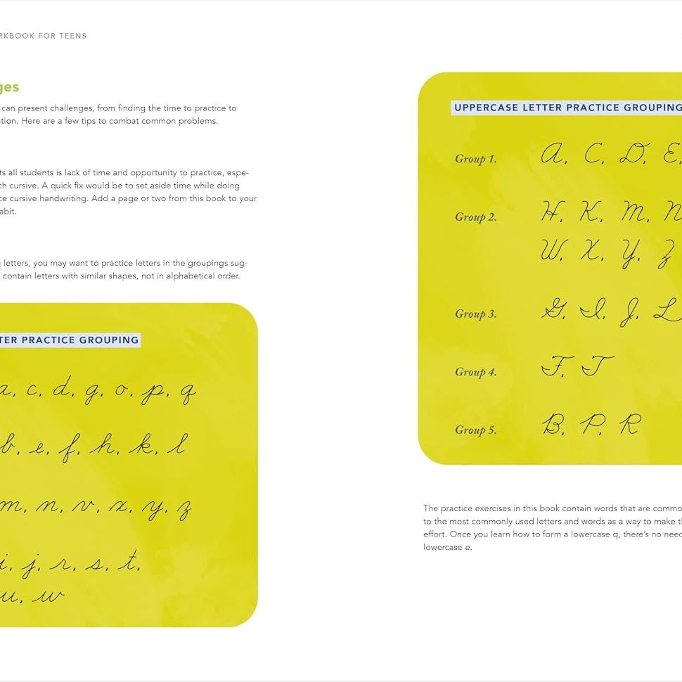 Cursive Handwriting Workbook For Teens