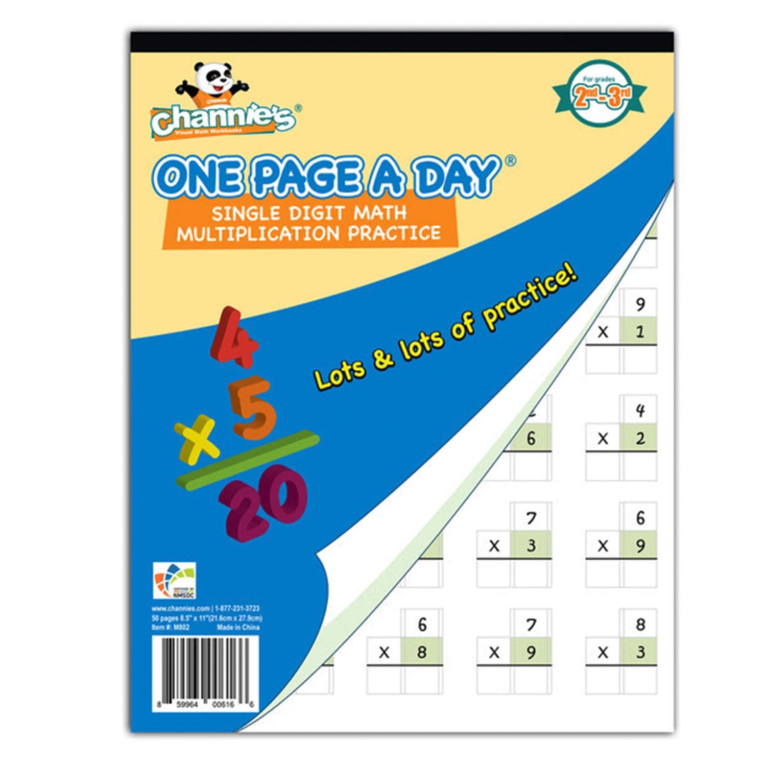 Channie's: One Page A Day Single Digit Multiplication Math Workbook