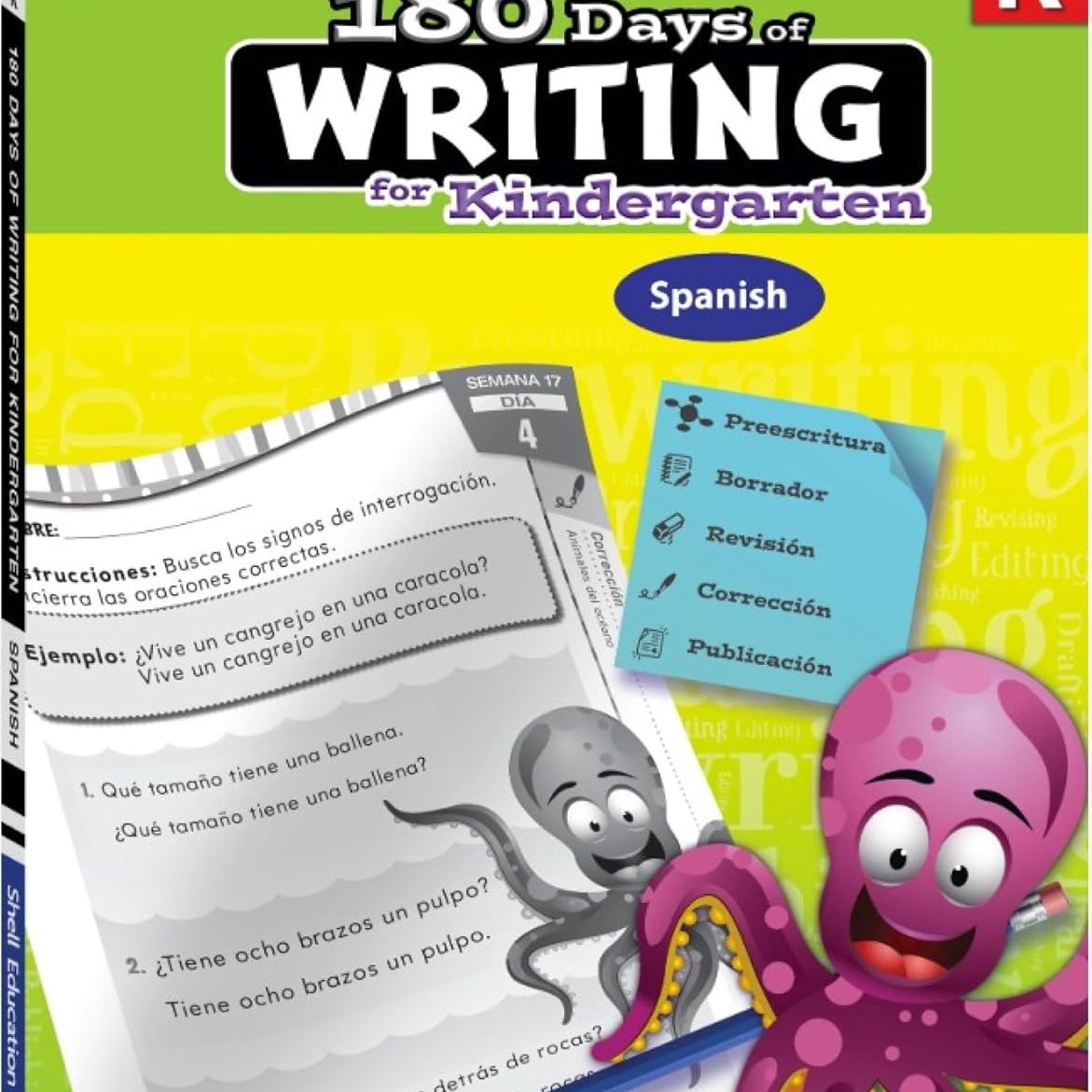 180 Days: Writing for Kindergarten (Spanish)