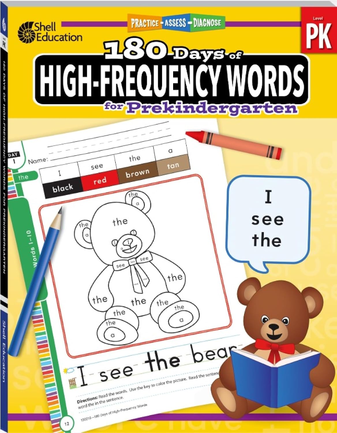 180 Days: High-Frequency Words for Prekindergarten