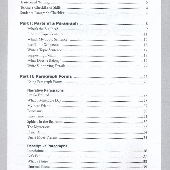 Paragraph Writing, Workbook (Grades 2–4)