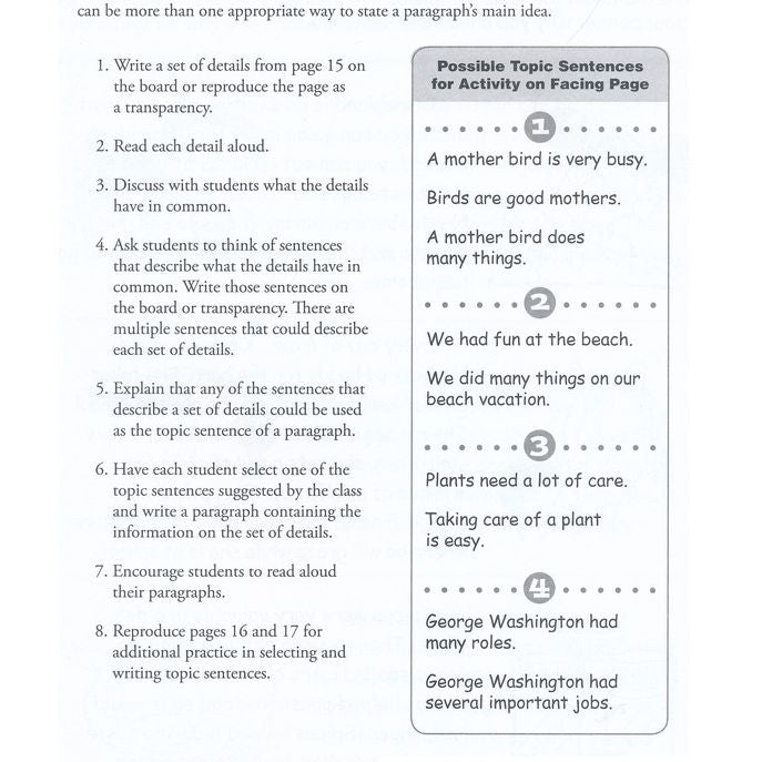 Paragraph Writing, Workbook (Grades 2–4)