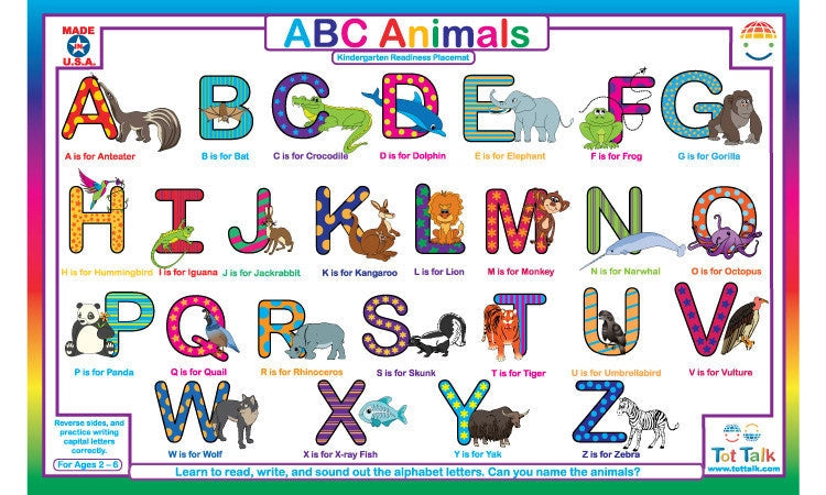 ABC Animals Placemat