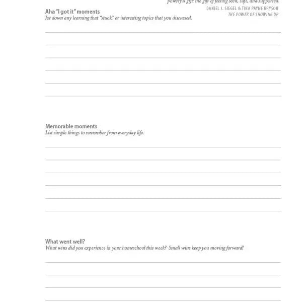Homeschool Essentials Daily Planner