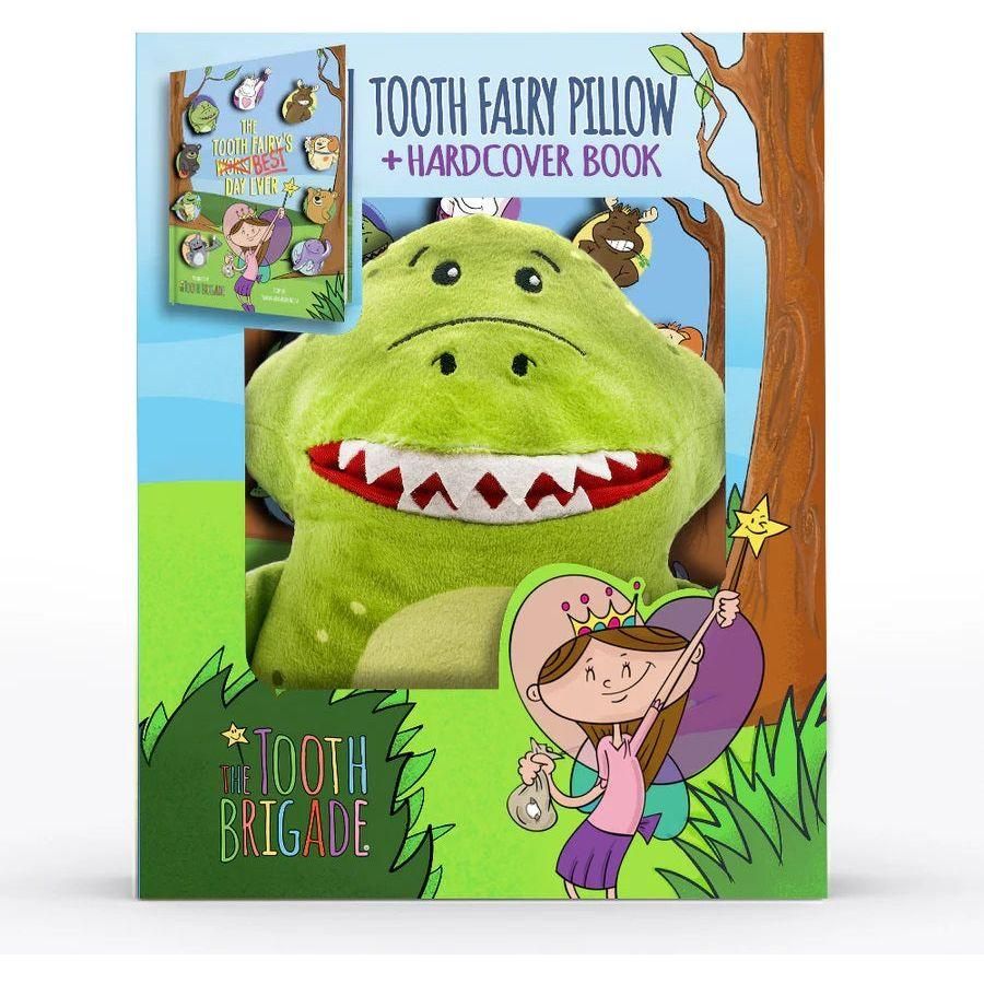 Rebel the Dino Tooth Fairy Pillow and Book