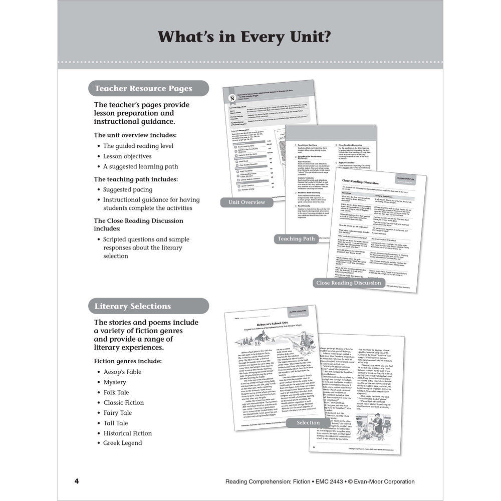 Reading Comprehension: Fiction, Teacher Resource Workbook (Grade 3)