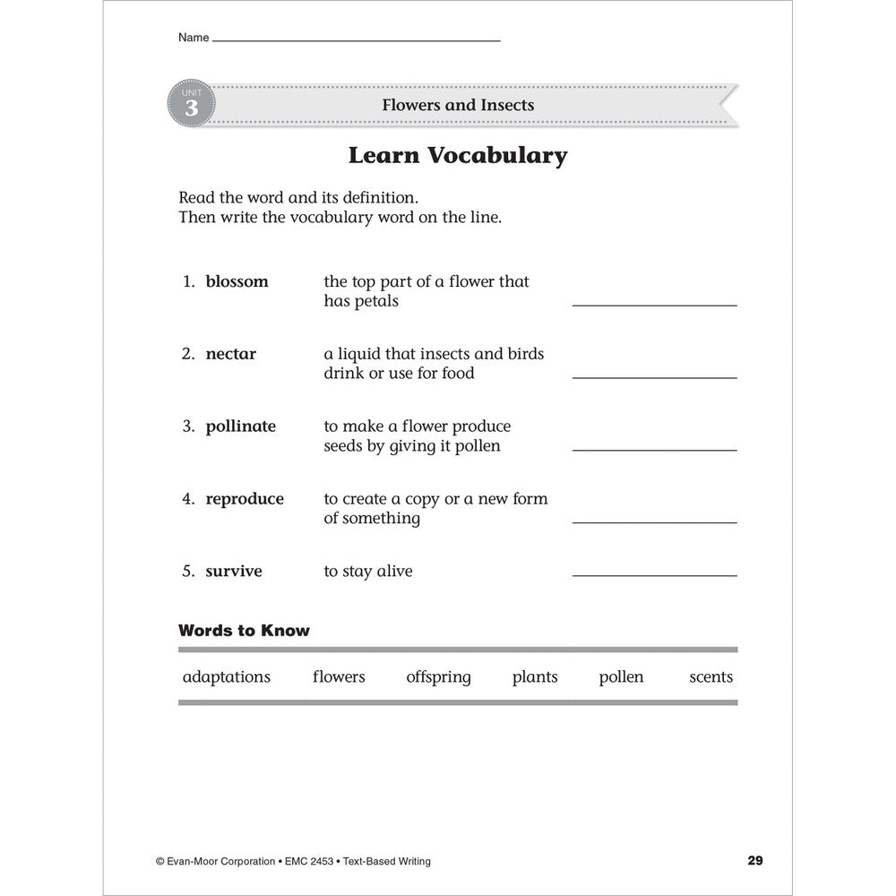 Text-Based Writing Workbook, Grade 3