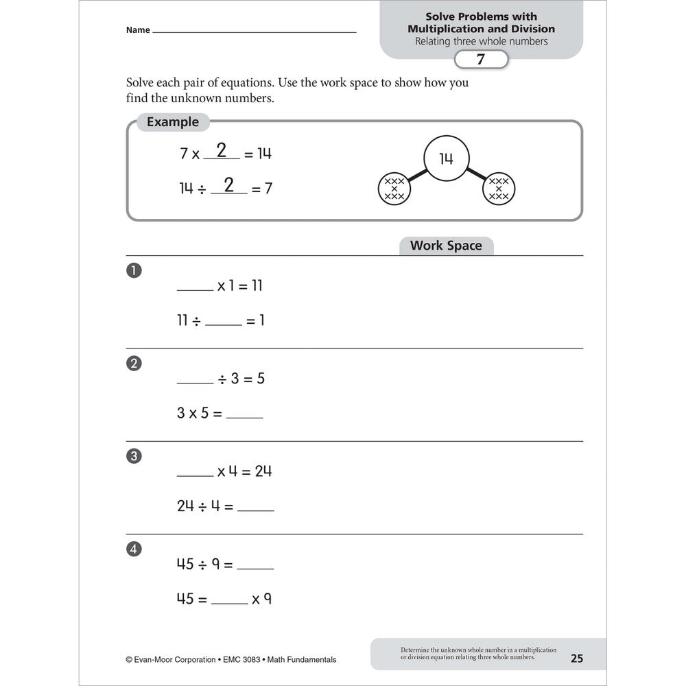 Math Fundamentals, Workbook Grade 3