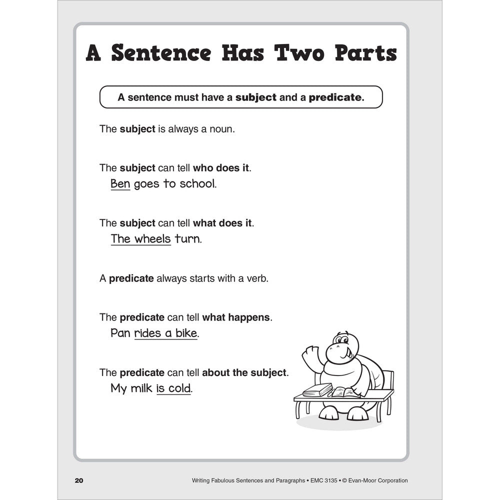 Writing Fabulous Sentences & Paragraphs, Grades 1-3