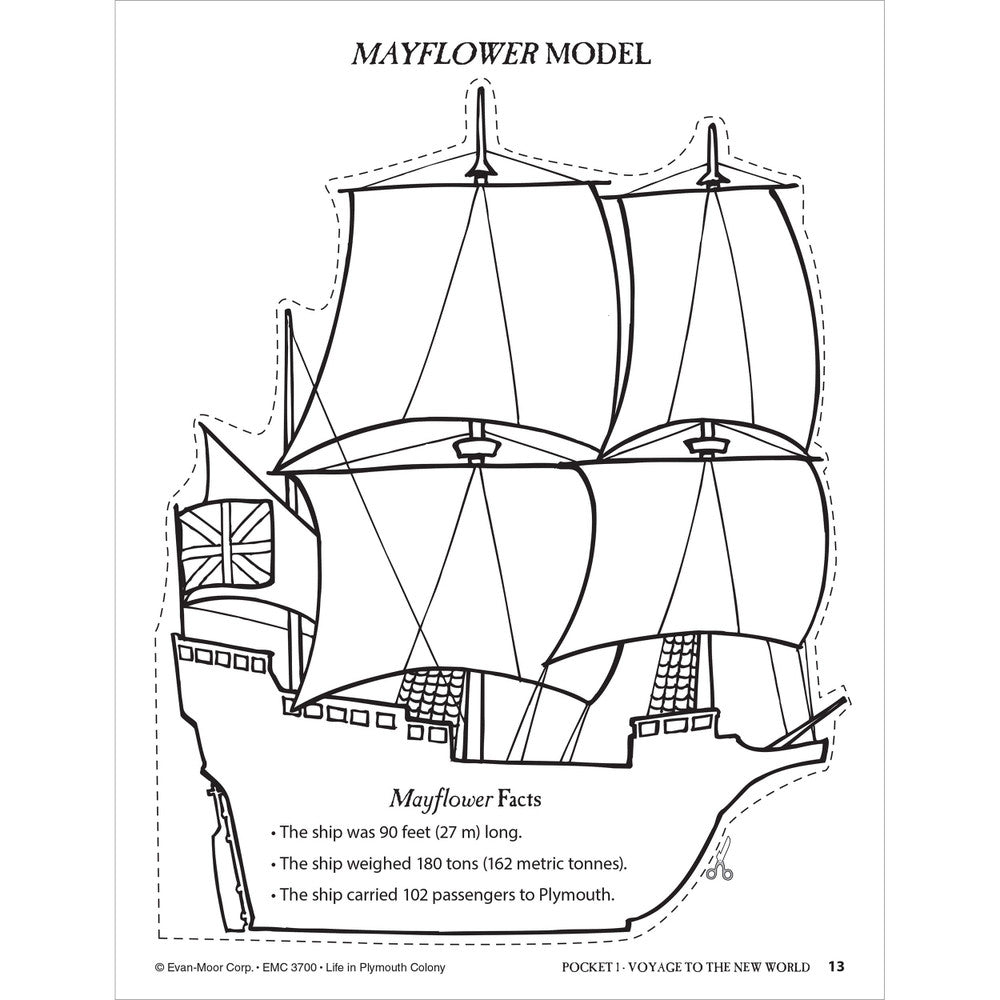 History Pockets: Life in Plymouth Colony, Workbook Grade 1-3
