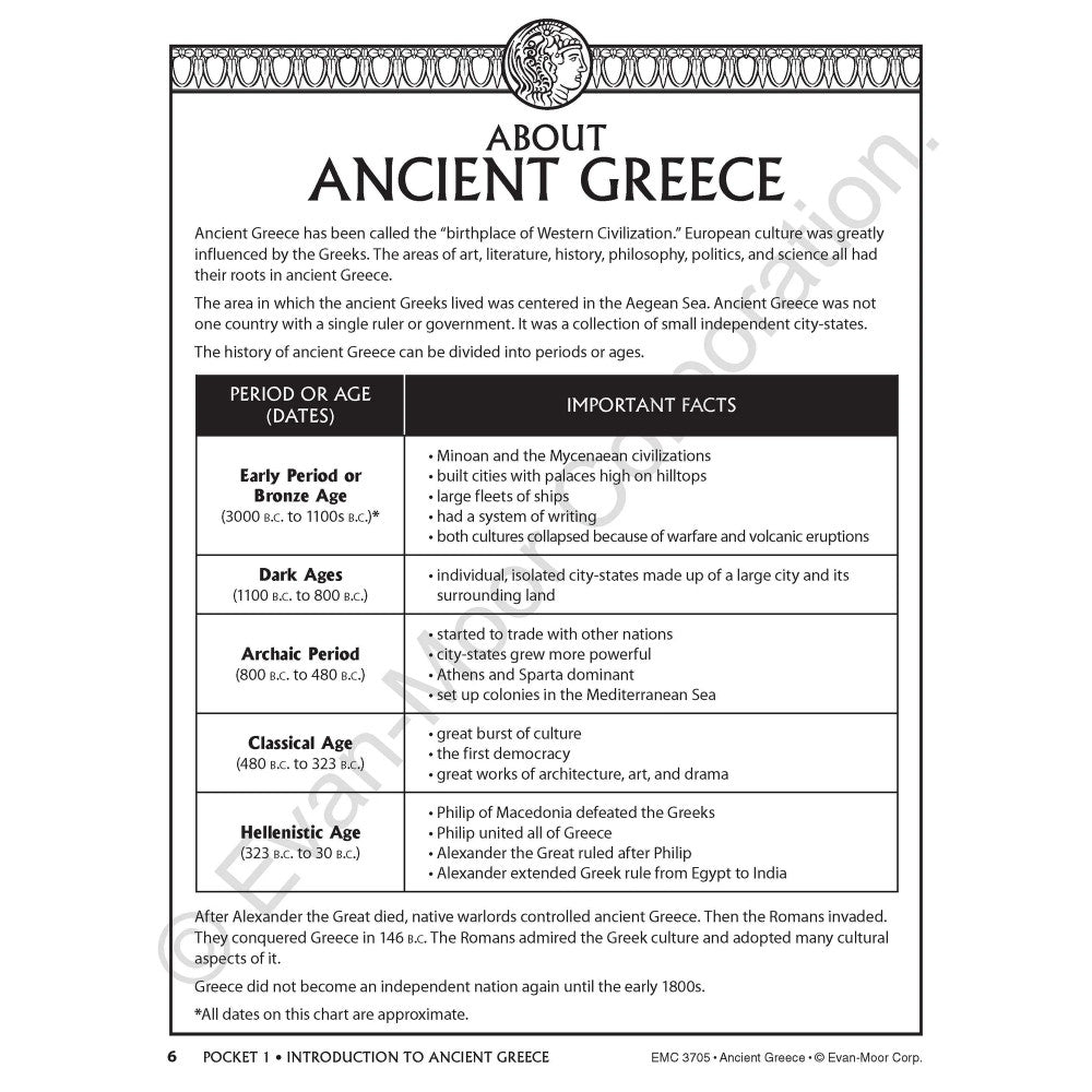 History Pockets: Ancient Greece Workbook Grades 4-6