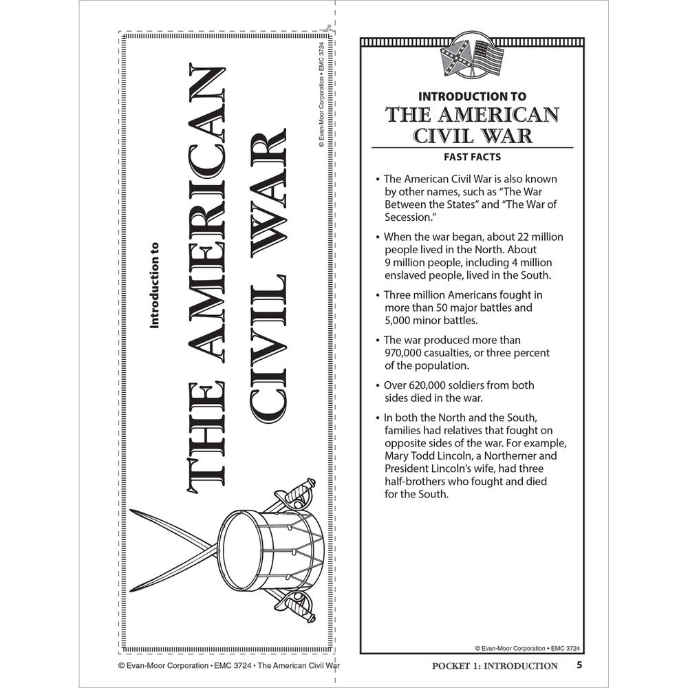 History Pockets: The American Civil War, Teacher Resource Workbook Grade 4-6