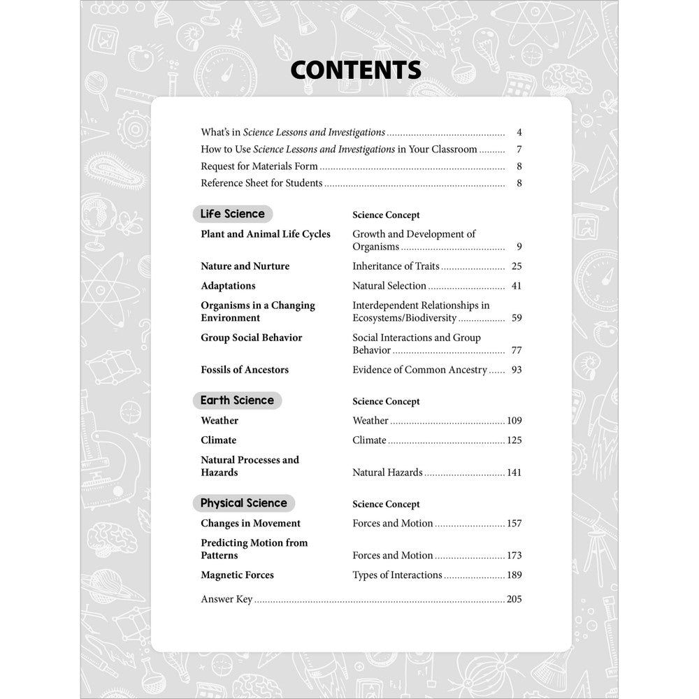 Science Lessons & Investigations Workbook, Grade 3