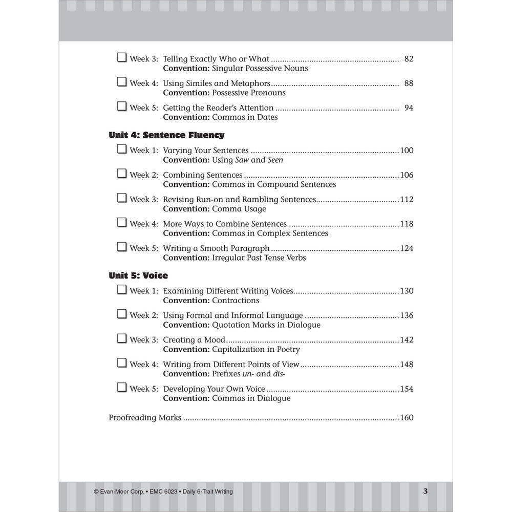 Daily 6-Trait Writing Workbook, Grade 3