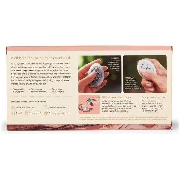 Lifelines 2pk Grounding Stones - Meditative Fidget Collection plus Essential Oil Blend