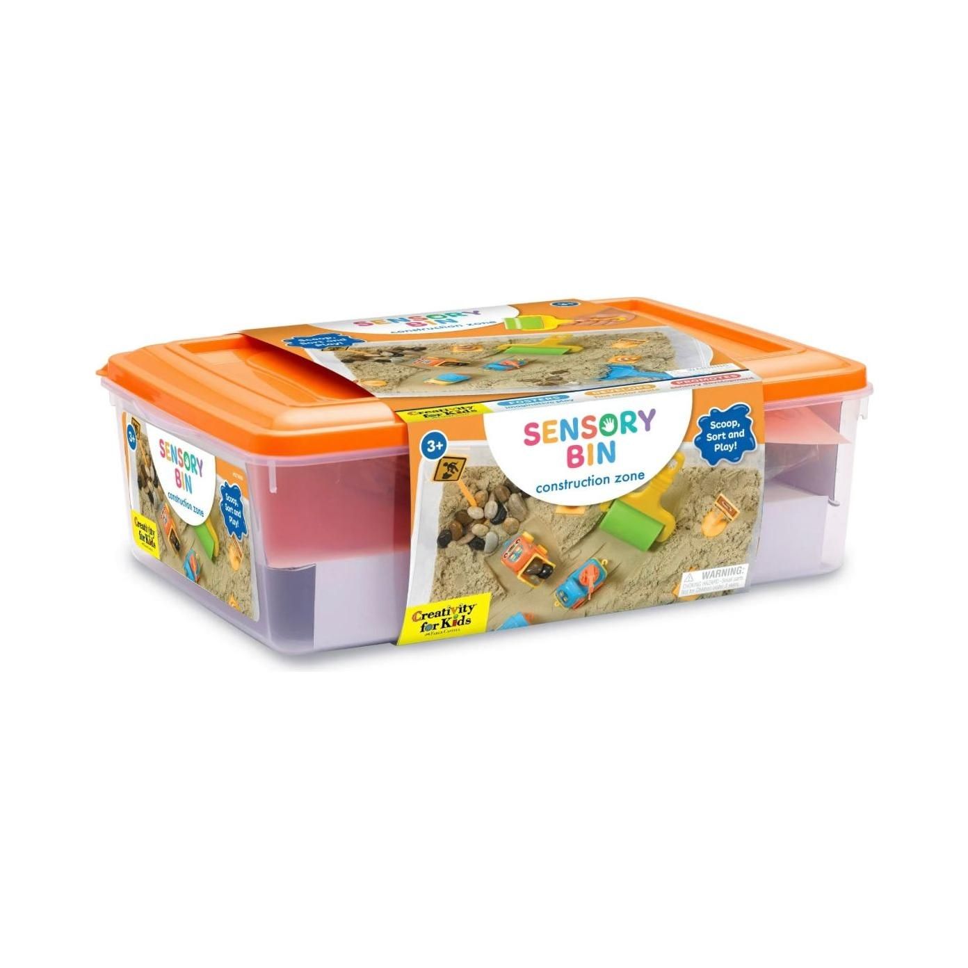 Creativity for Kids Sensory Bin Construction Zone- Child Craft Activity for Boys and Girls