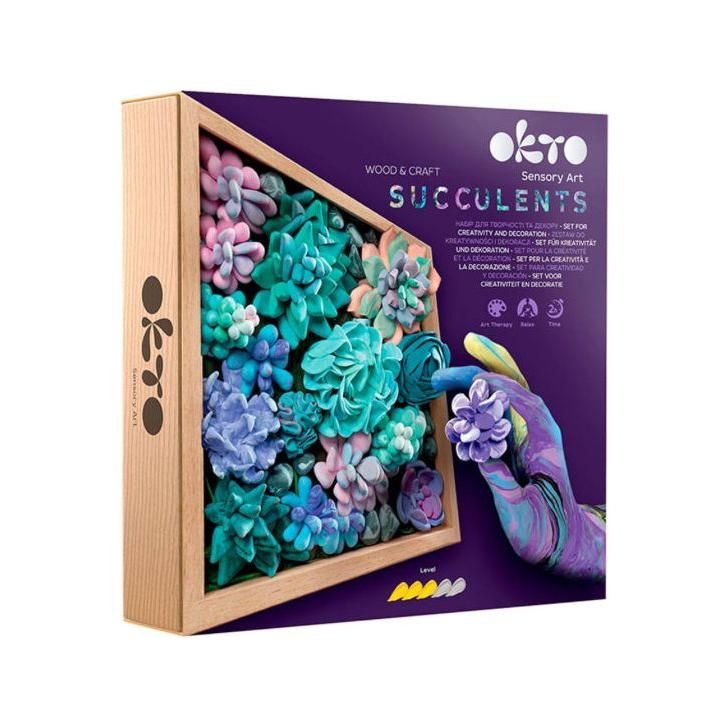 OKTO DIY Wood & Craft Tenderness Succulents Clay Kit