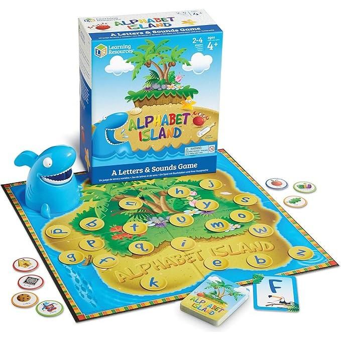 Learning Resources Alphabet Island, Letter & Sounds Game, Language Development Toy, Alphabet Learning Toys, ABC Board Games for Kids, Ages 4+
