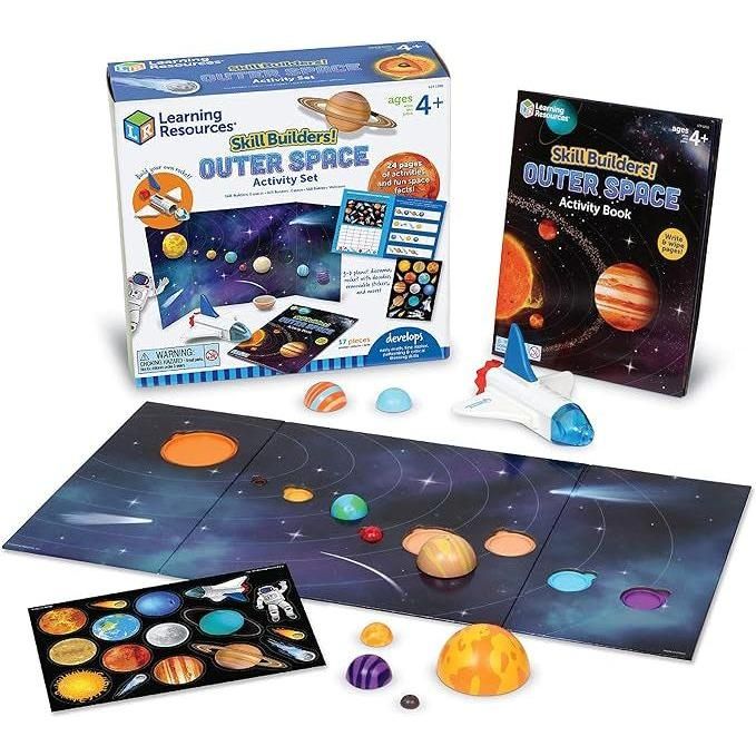 Learning Resources Skill Builders! Outer Space Activity Set,17 Pieces, Ages 4+, Preschool Science, Preschool Activity Book,STEM Toys,Science Toys for Toddlers