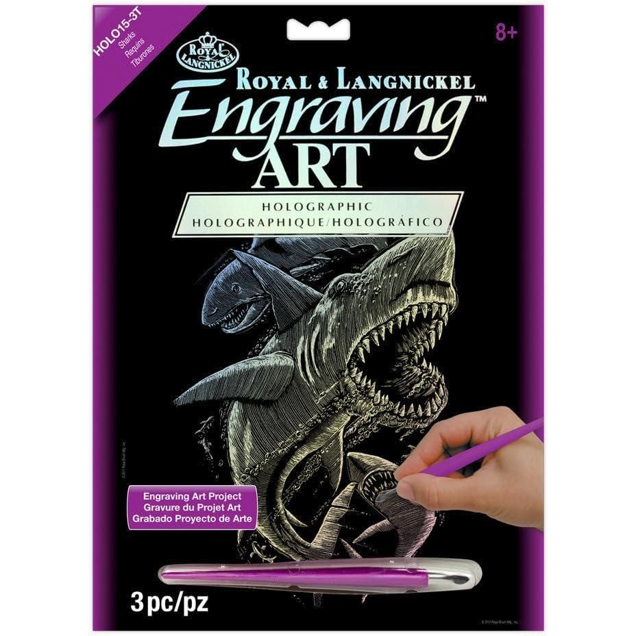 Royal Brush Holographic Engraving Sharks