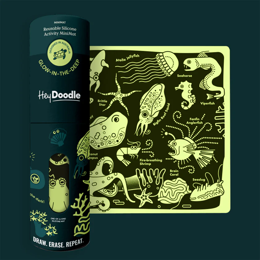 HeyDoodle Glow-in-the-deep Mini Coloring & Doodle Mat