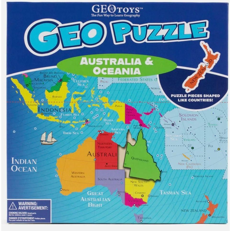 GeoPuzzle Australia and Oceania, 63 Piece Geography Jigsaw Puzzle