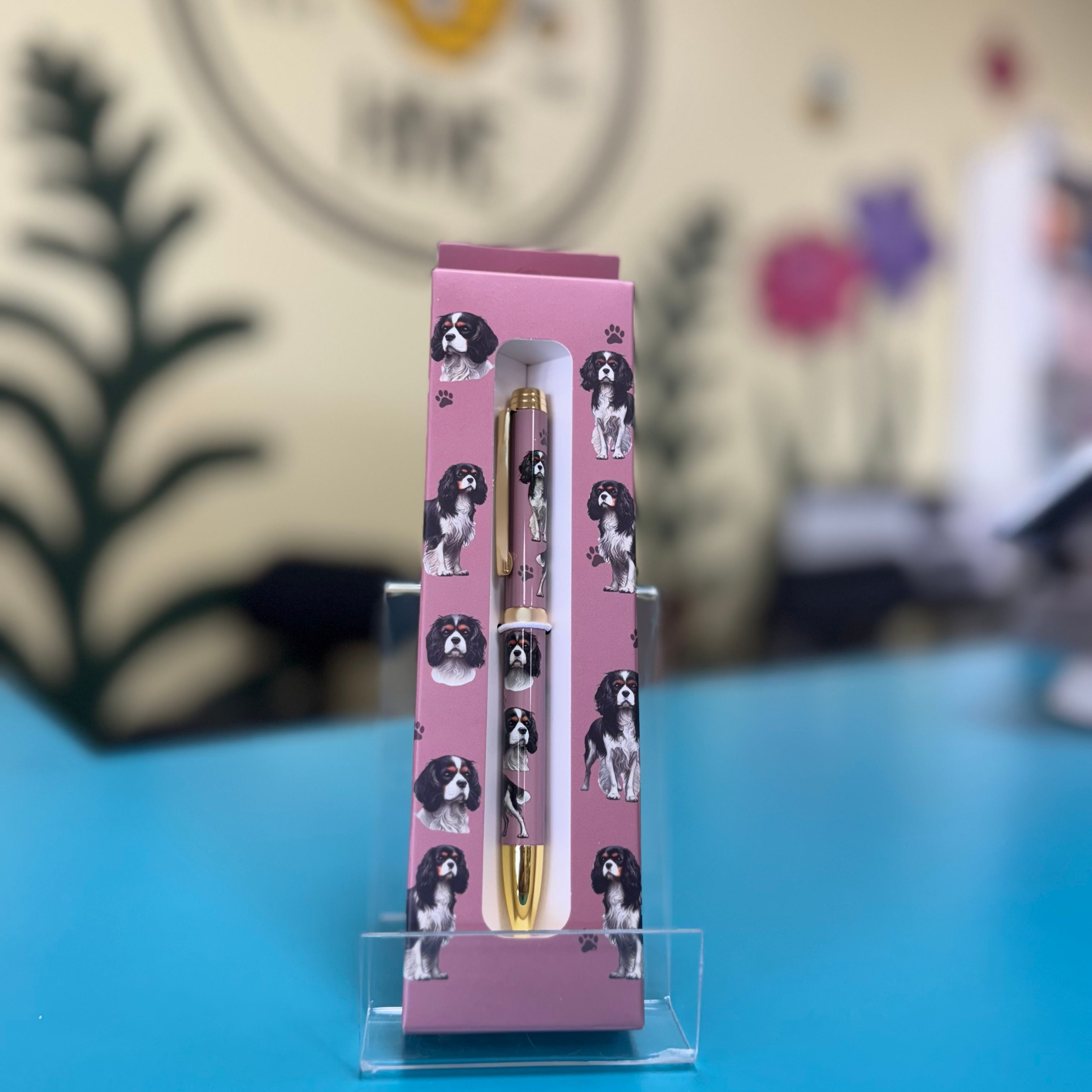 E&S Pets Ballpoint Pen: King Charles Cavalier Tri Color