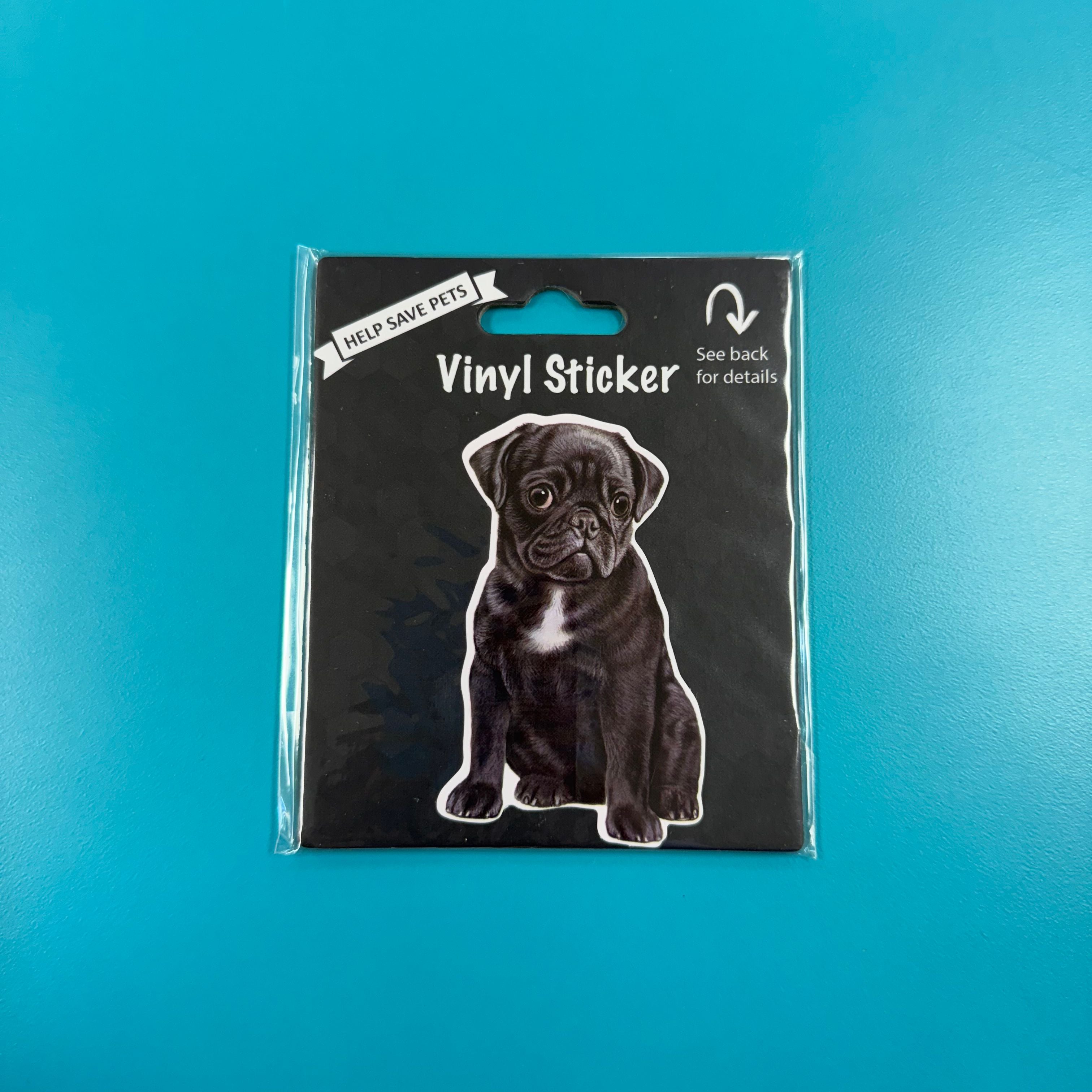 Vinyl Sticker: Pug, black