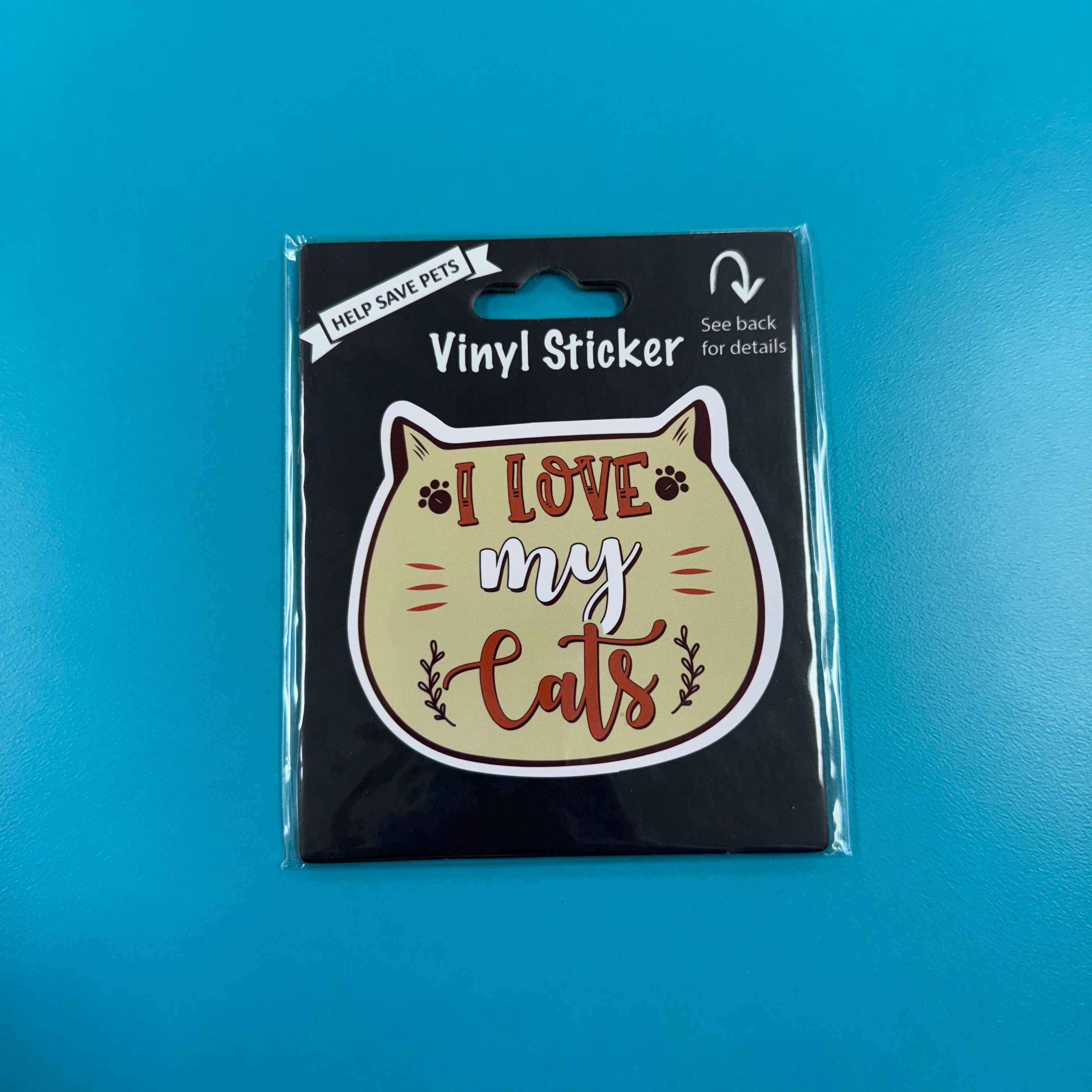 Vinyl Sticker: I love my cats