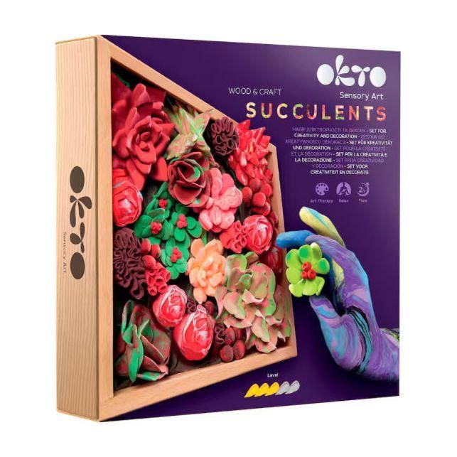 OKTO Sensory Art Wood and Craft Succulents Passion