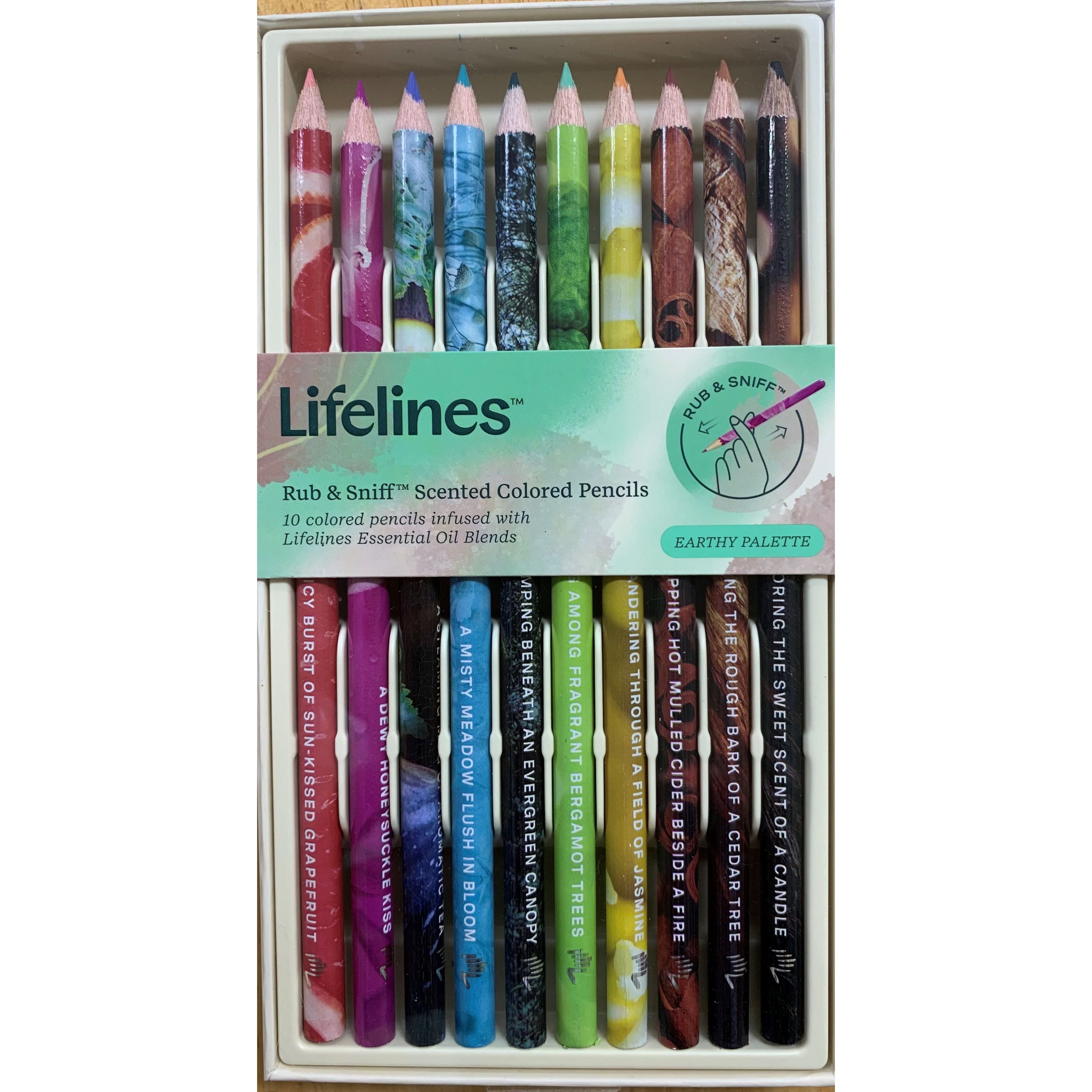 Lifelines Rub & Sniff Scented Colored Pencils Earthy Palette